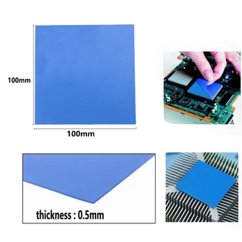 5Pcs Gdstime 100 mm x 100 mm x 2 mm 100x100x2 mm za 0,2 cm Debeline Modra Toplotno Prevodni Silikonske Blazinice