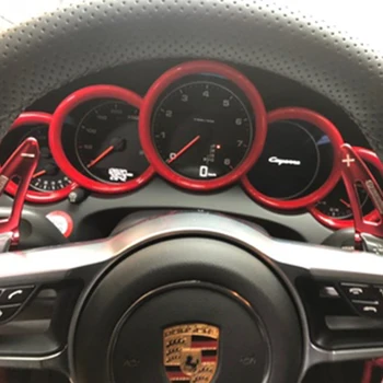 5pcs Rdeča, ABS nadzorno ploščo za instrumentne Plošče in Dekorativne Obroč Pokrov Okraskov Nalepke Za 2011-2018 Porsche 911 Avto Styling Dodatki