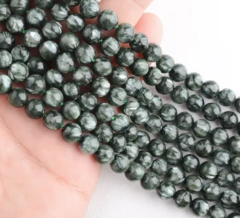 6-14 mm Naravnih Resnično Zeleno Seraphinite kamen svoboden kroglice za nakit design DIY