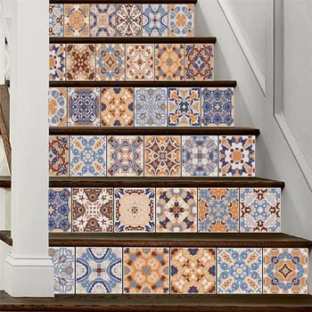6pcs/13pcs arabski Slog Stopnicah Nalepke Izmenljive Nepremočljiva Ozadje Vinil Stopnišče Samolepilne Stenske Nalepke Home Design escalier