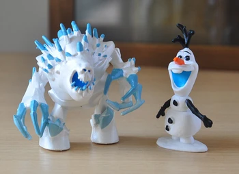 6pcs/veliko Zamrznjene Ana Elsa Disney Princesa Snow Queen Olaf Wendigo Vinil Srčkan Lutka Grad figuric Igrače
