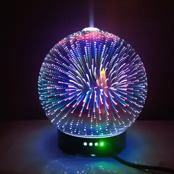 7 Barva LED Osvetlitev Načini 3D Aromaterapija Bistvene Difuzor Vonj Olja, Vlažilci Ognjemet Temo Premium Ultrazvočno Megle