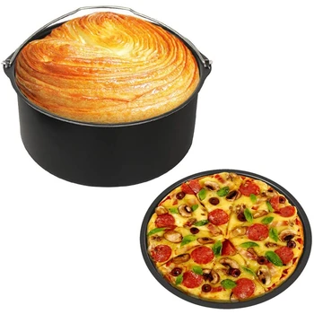 7-Palčni Airfryer Dodatki, Komplet 2 Kosov Non-Stick Bakeware Torto Vedro Pizza Pladenj,Kuhinja Restavracija Orodje Set