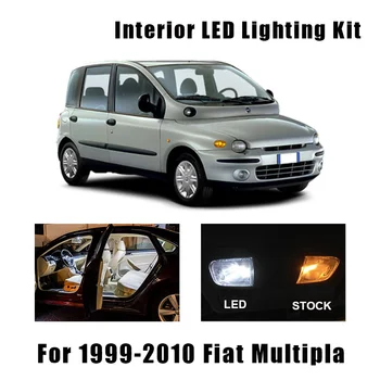 7pcs Bela Canbus Napak LED Svetila Notranja Kupola Luči Komplet Za 1999-2010 Fiat Multipla Zemljevid Branje Strop Strehe Lučka