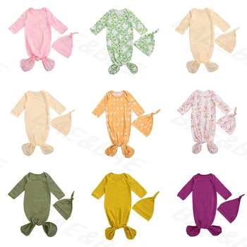 8 Barv Mehko Baby Wrap Swaddle Odejo Cvjetnim Natisne Novorojenega Dojenčka Baby Boy Dekleta Spalne Vreče Dolg Rokav Swaddling+Klobuki