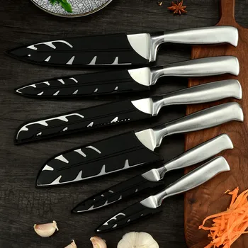 8 KOS Set Črni Plastični Kuhinjski Nož Rezilo Zaščitnik Kritje Za 8