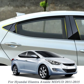 8pcs Avto Styling Za Hyundai Elantra Avante MD/UD za obdobje 2011-Okno Avtomobila Trim Nalepke Srednjem Stolpcu Nalepke PVC Auto Dodatki