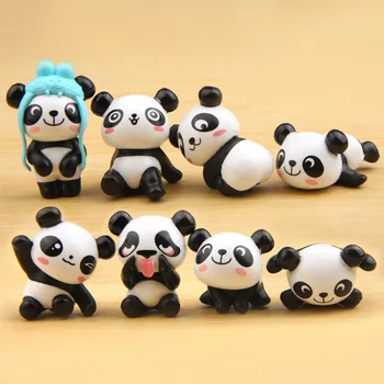 8pcs/set Panda Moss Mikro Krajine Smolo Smešno Panda Figurice Miniature Mini Vrt Številke Dekoracijo za Dom, Otroške Igrače
