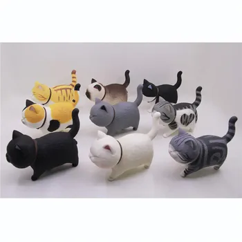 9pcs Modi ACTOYS Luštna Mačka Kitajska Strip Anime Bell Mačka 10 cm Lep Slika Figur Igrače