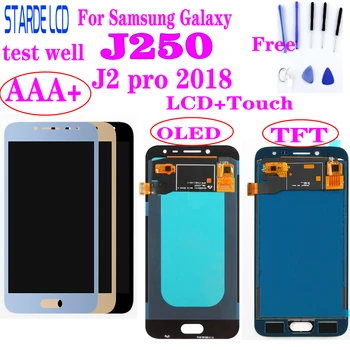 AAA+ Amoled LCD zaslon Za Samsung Galaxy J2 pro 2018 J250 J250F J250H LCD-Zaslon, Zaslon na Dotik, Računalnike Stekla Skupščine J250 LCD
