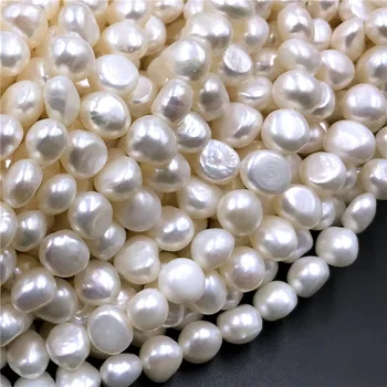 AAA Sladkovodnih White Pearl Biseri 9-10 mm Baročno Geniune Biseri Krog Kultivirani Biseri za DIY Ženske Ogrlica, Zapestnica Nakit