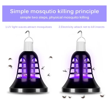 AC220V/ 5 LED Monsquito Morilec Žarnice E27/USB LED Past Lučka za Ubijanje Muh Domov LED Bug Zapper Insektov Past Radiationless