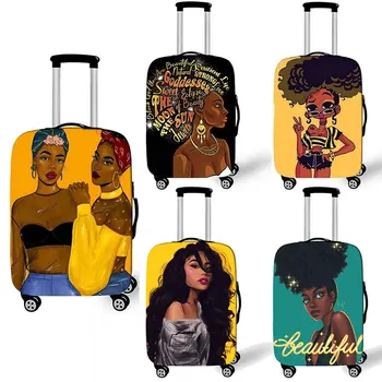 Afriške dekle prtljage kritje Afro ženske prtljage zajema Potovalni Pripomočki elastična voziček kovček kritje za 18-32 palčni