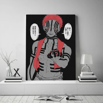 Akaza Demon Slayer Kimetsu ne Yaiba wall Art platno dekoracijo poster tiskanje Za dnevni sobi doma spalnica dekor slikarstvo