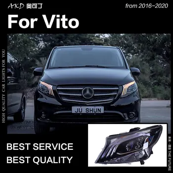 AKD Avto Styling Glavo Svetilka za Benz Vito Žarometi-2019 Novo Vito V260 LED Smerniki LED DRL Skril Bi Xenon Auto Dodatki