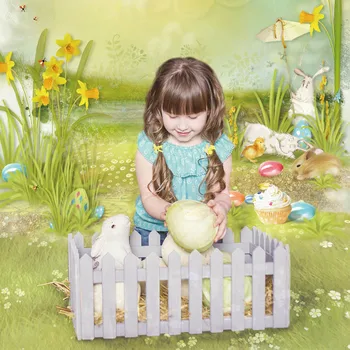 Allenjoy Velikonočni fotografija ozadje pomlad zajec jajce slikarstvo pravljica ozadju foto studio otrok photocall photophone