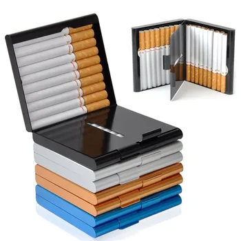 Aluminij Cigaret Primeru Skladiščenja 20 Cigaret Imetnik Dvojno Stranicami Flip Open Pocket-Cigareta Primeru Shranjevanje Posode Darila
