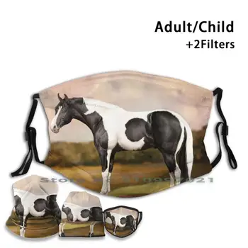 American Paint Konj Stroj Za Večkratno Uporabo Usta, Obraz Maske Z Filtri Za Otroka Odraslih Konj Konj Quarter Horse Quarter Konji