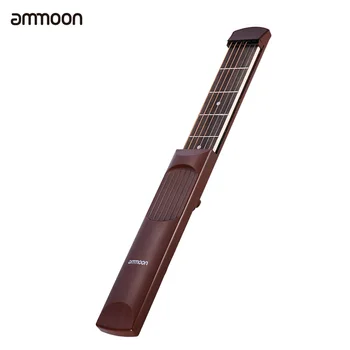 Ammoon Prenosnih Pocket Akustično Kitaro Praksi Orodje Trener, 6 String 6 Fret Model Fretboard Lesa Zrn za Začetnike Učenec