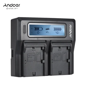 Andoer LP-E6 LP-E6N dvokanalni Digitalni Fotoaparat, Baterijo, Polnilnik w/ LCD za Canon EOS 5DII 5DIII 5DS 5DSR 6D 7DII 60D 80D 70 D