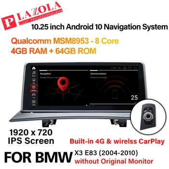 Android 10 Avto Multimedijski Predvajalnik Navigacija GPS Za BMW X3 E83 2004-2010 brez Originalni Monitor CarPlay Autostereo 10.25 palčni