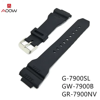 AOOW Gume Watch Pasu Trak Za Casio G Šok G-7900SL GW-7900B GR-7900NV Zamenjava Black Nepremočljiva Šport Watchband
