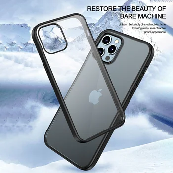 Aotek Pregleden Odbijača Primeru za iPhone 12 Pro Max Kritje Ultra Hibridni Trdi Jasno, Zadnji Plošči Mehko Odbijača Primeru za iPhone Mini 12