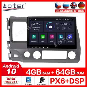 Aotsr Android 10.0 4GB+64GB Avtomobilsko Navigacijo DVD Predvajalnik Za Honda Civic 2006-2011 auto stereo Multimedijske vodja enote magnetofon