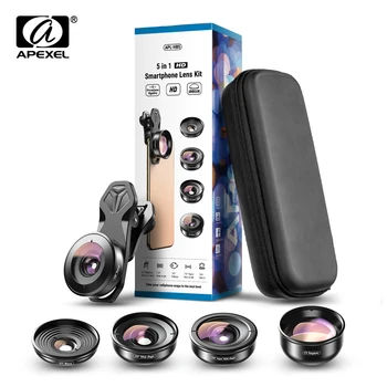 APEXEL HD 5 v 1 Telefon Objektiv kamere 4K Široko makro portret super Fisheye Objektiv CPL Filter za iPhone12 vsi pametni telefon objektiv