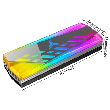 ARGB M. 2 2280 SSD Heatsink Aluminij Zlitine RGB Memory Heatsink 5V 3Pin Hlajenje Očesa Radiator za M2 Pogon ssd