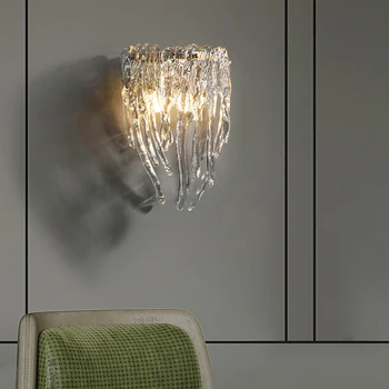 Art design steklene stene luči sodobnih postelji svetilko AC110V 220v luksuzni hodnik svetlobna telesa