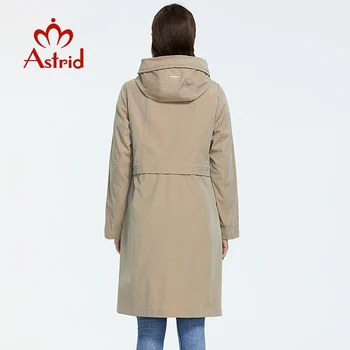 Astrid 2019 nov prihod plus velikost sredine dolžine slog jarek plašč za ženske s kapuco pomlad-jesen svetle barve veter, KOT-9020
