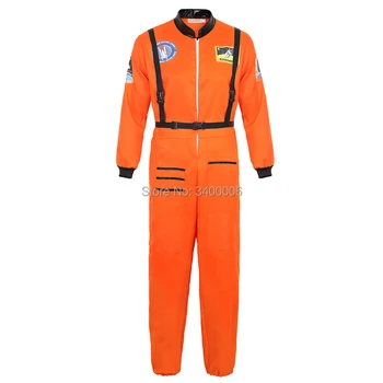 Astronavt kostum za odrasle astronavt jumpsuit bo ustrezala moški ženske letalske obleko za noč čarovnic cosplay enodelni kombinezon, modra, bela, oranžna