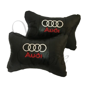 Audi Luksuznega Usnja Auto Vratu Vzglavnik 2 Kosa za 2 Sedeži