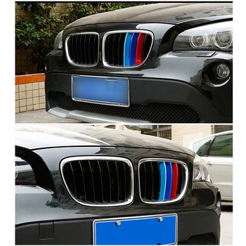 Avto Sprednja Maska Trim Trakovi Žari Kritje Uspešnosti Dekoracijo Nalepke Za BMW X1 (E84 2009 do 3D M Styling 7 Barvah