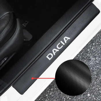 Avto Styling 4pcs Ogljikovih vlaken zaščito vrat polico izvažajo pedal prag nalepke Za Dacia Lodgy 2 Mcv Sandero delovna halja Logan Sandero