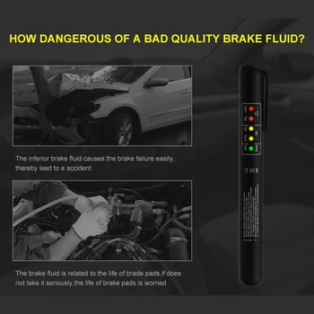 Avtomobilski pribor Zavorne Tekočine Tester diagnostična orodja Natančno Olje Kakovosti 5 Led Auto Vozila, zavorne tekočine testiranje orodja