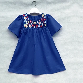 Baby dekleta vezenje obleko Poletje Princesa Obleko za Dekle Rojstni dan Obleko Dekle Obleko Bombaž