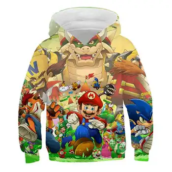 Baby Fantje in Dekleta Mario hoodies in Sonic hedgehog fantje oblačila, sonic Otrok Mario bros Dolg Rokav Vrhovi Pozimi