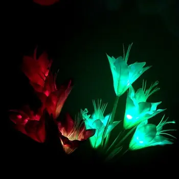 Barvite Sončne Lily Svetilka Led Umetna Luč Na Prostem Dekoracijo Vrtne Luči Plug Svetlobe Vrt Luč Bela + Vijolična