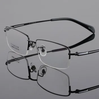 BCLEAR Super Lahkega Titana Recept Očala Okvir Optični Oči Očala Okvirji Moških Klasičnih Pol Okvir Visoko Kakovostnih Očal