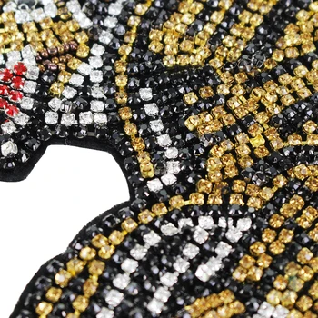 Beaded Diamond Motivi Tiger Tkanine Obliži Vezenine Nazaj Značko Aplicirano za Oblačila Šivati na Šivalni Pribor B78