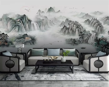 Beibehang po Meri modni dekorativni slikarstvo 3d ozadje Kitajski črnilo krajine slap TV ozadju stene papirjev doma dekor