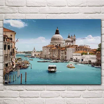 Benetke, italija mesto pokrajine morsko vodo KA663 dnevni sobi doma steno sodobne umetnosti dekor les, okvir za plakat