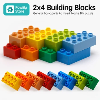 Big gradniki 2x4 Blok 10PCS/Veliko DIY Izobraževanje, Tehnika Igrače Opeke Združljiv Z Duplo Nastavite Igrače Za Otroke