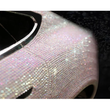 Bling Kristalno Nosorogovo Diamond Lepilo Nalepke za Avto Telo Zunaj & Notranje zadeve DIY Volan Anti-slip Kritje Dekor
