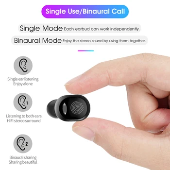 Bluetooth 5.0 Slušalke Prstnih Dotik Slušalke HD Brezžične Stereo Slušalke šumov Slušalke 4000 mAh Moči + Mic