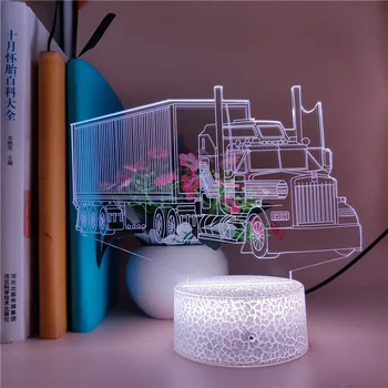 Bluetooth zvočnik Container Truck 3D Noč Svetlobe za otroke Božič Xmas Darila dogodek nagrado LED Nočna z USB Polnjenjem