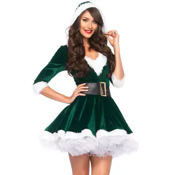 Božič Ženske Obleke Za Miss Santa Claus Obleke Kostum Za Odrasle Pol Rokav Dame Moda Pustna Božič Pozimi Rdečo Obleko