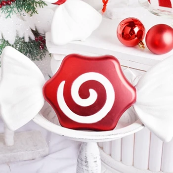 Božični Okraski Scene Postavitev Darilo Okrasni Obesek DIY Sladkarije 30 CM Rdeča in Bela Barva Candy Fazi Postavitve